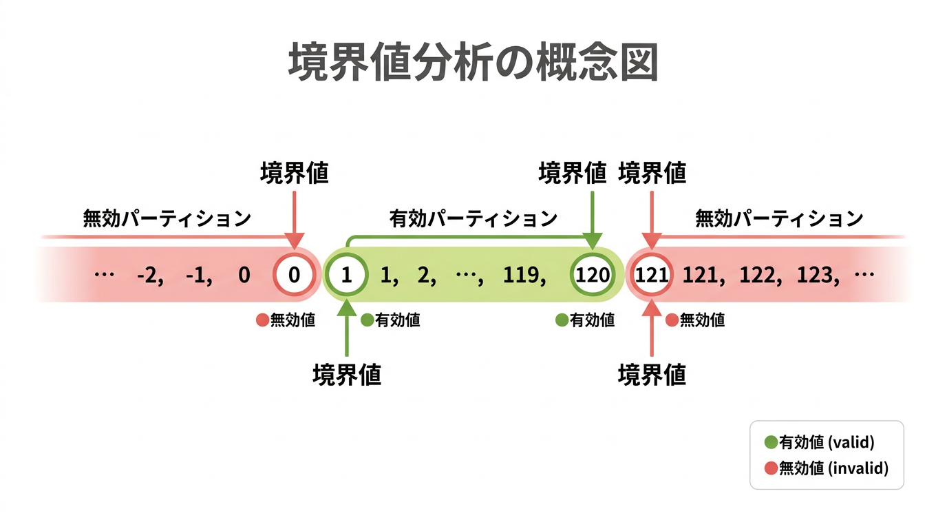 境界値分析の概念図